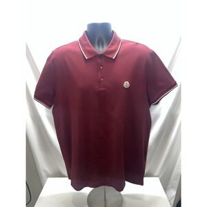 Luxury ShortSleeve Polo Moncler Manica Lunga Patch Red Y2K XXXL Burgundy